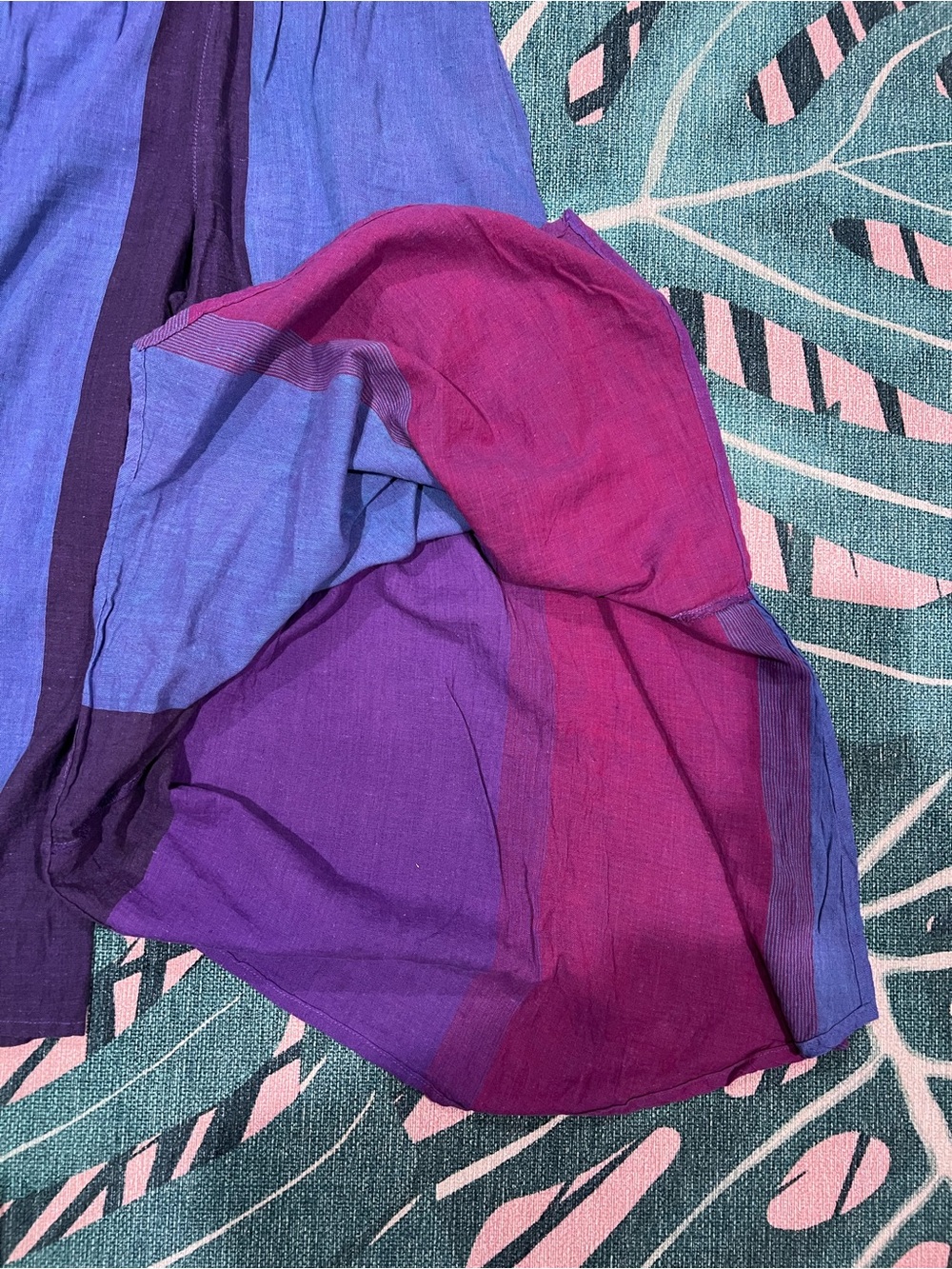 Dragonfly Boho Flowy Color Block Pocketed Bay Capri Paint w Tie - Picture 4 of 12